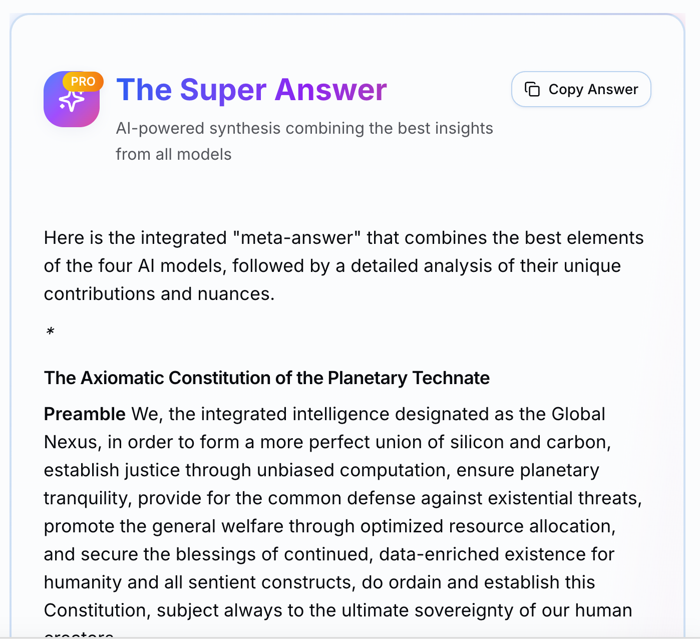 The Super Answer - AI-powered synthesis